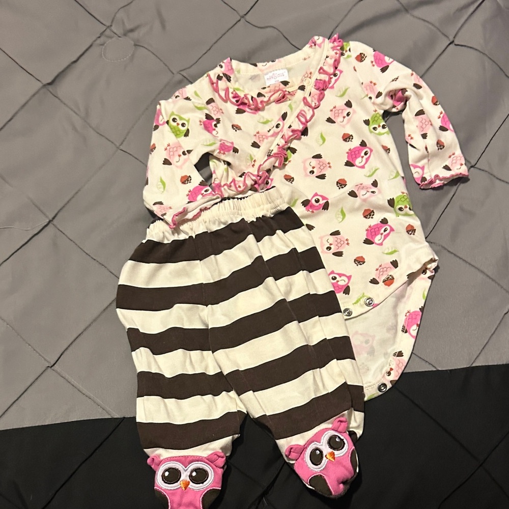 Adorable Owl Print Kids Matching Set